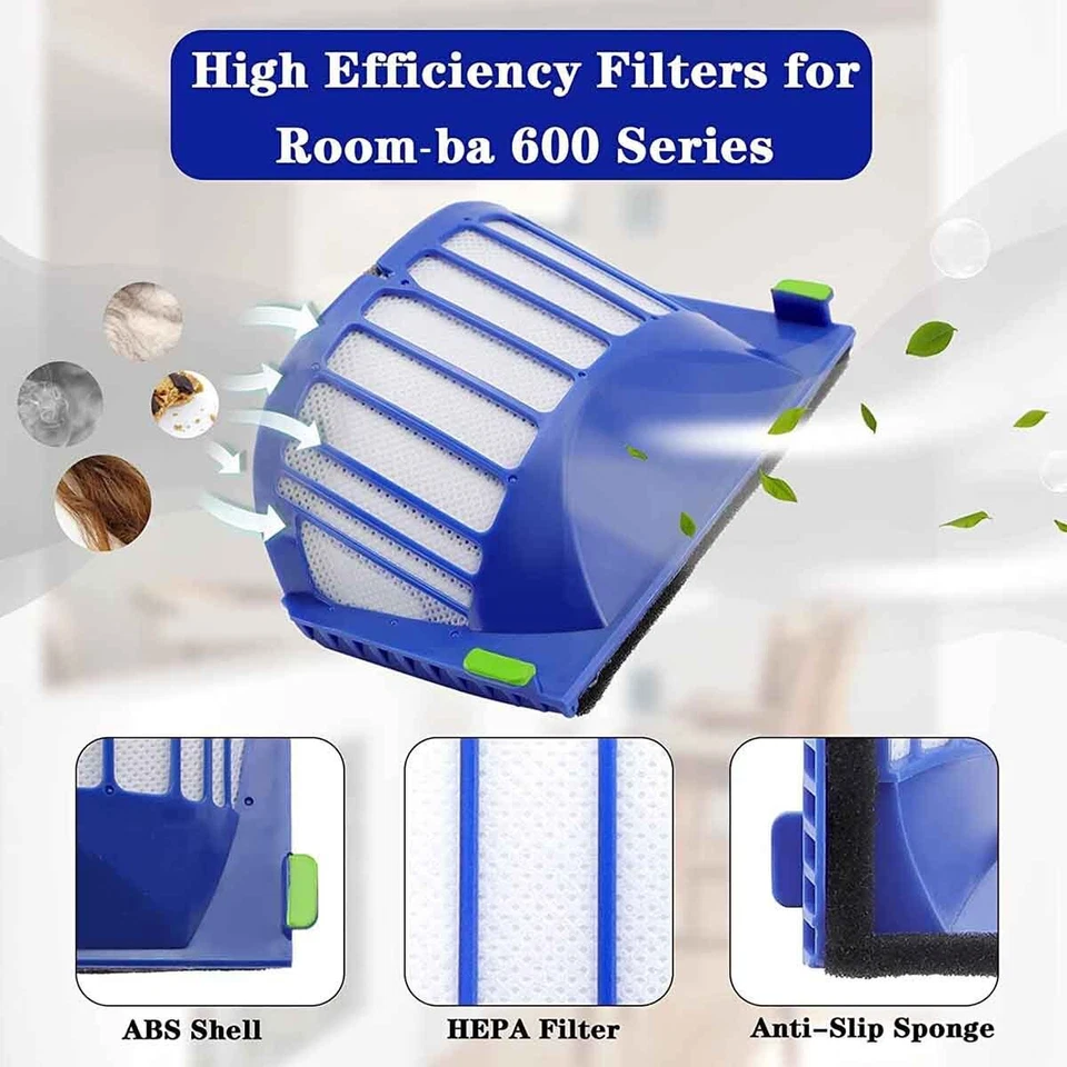 Kit de piezas de repuesto para cepillo de filtro de vacío iRobot Roomba 680 670 600 Series Foto 3 de 4