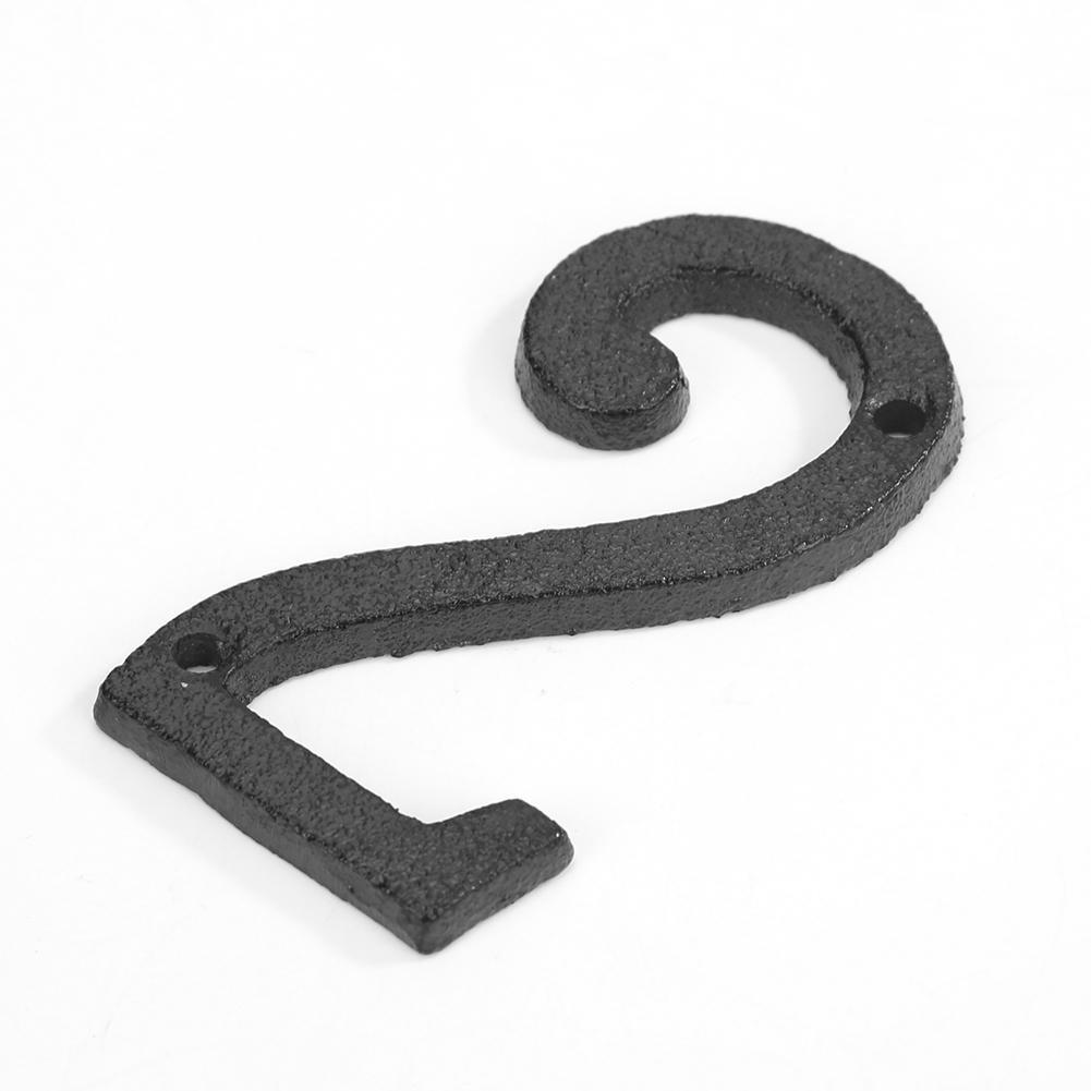 Metal Digital Numbers Cast Iron House Sign Doorplate DIY Cafe Shop Wall