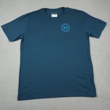 Under Armour Outdoors Blue Heatgear Short Sleeve T-Shirt Mens Size 2XL STAINED 