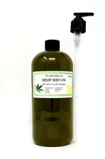 32 Oz/ 1 Quart with PUMP Premium HEMP SEED OIL Unrefined Extra Virgin Skin Care