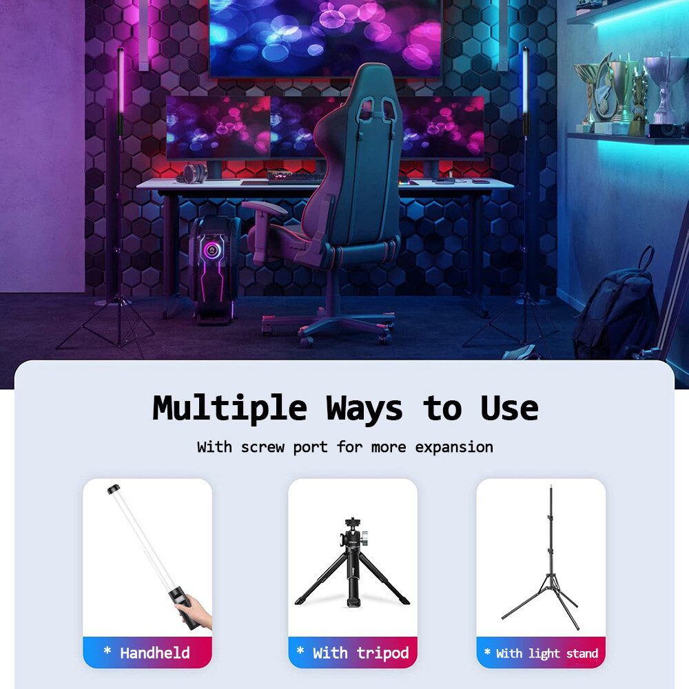 Handheld Light Wand, 360° RGB LED Video Light Stick for Photog，for LIVE