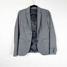 J Crew Super 120  s Women  s Wool Double Button Closure Blazer Gray Sz 2