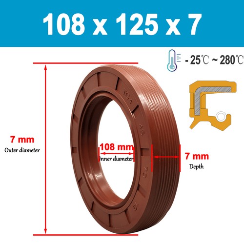FKM Rubber Brown Oil Seal Metric Size Rotary Shaft Seal , ID 92mm to 125mm Shaft - Picture 136 of 255