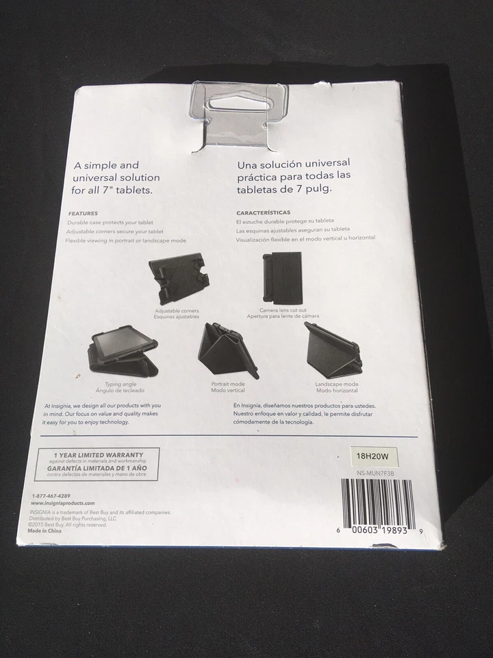 Insignia - Capa folio FlexView para a maioria dos tablets de 7" - Preta - Imagem 2 de 4