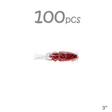 100pcs 3" Octopus Lures Red black Mold Rock ling Cod Craft 3D Bulb Squid Skirt