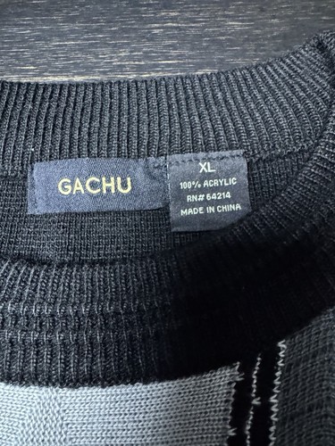 Suéter a Rayas Verticales Negro Estilo Gachu Coogi, Informal, Retro, Y2K, 3d, Talla XL - Imagen 5 de 5
