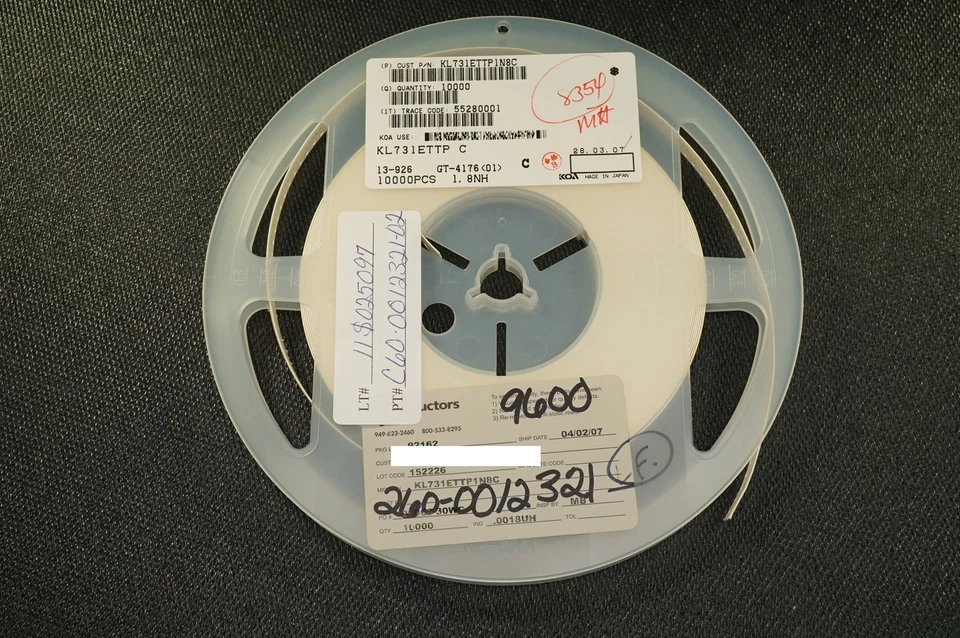 Lote de 10 inductores de película delgada KL731ETTP1N8C KOA 1,8 nH 500 MHz 200 mOhms 0402 NOS Foto 2 de 2