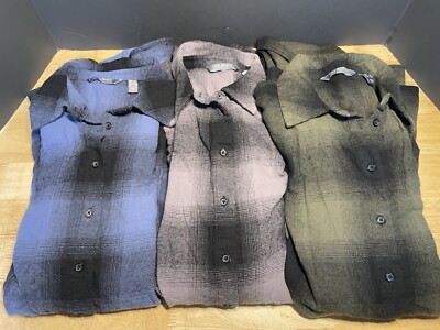 Lisa Rinna Collection Plaid Button Front Hi Lo Hem Size Small Lot Of 3