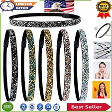 6-Pack Velvet Glitter Headbands with Rhinestones - Perfect for Sports  Parties