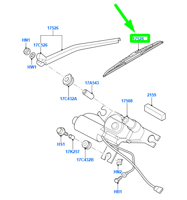 FORD KA MK1 Rear Wiper Blade GS6J-17402-BA 2120548 NEW GENUINE | eBay