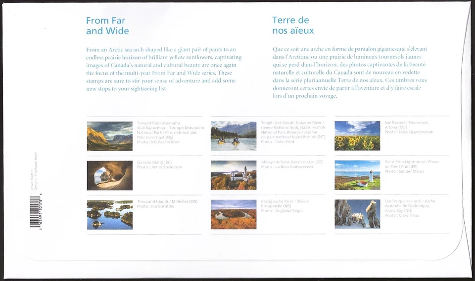 🍁Canada   #3423    "FROM FAR & WIDE"   Brand New  2024 Souvenir Sheet Cover - Image 2 of 2