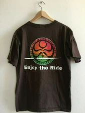 HAWAIIAN ISLAND CREATIONS Brown T Shirt S/S Crew Surf Beach CA VTG 90s Style - M