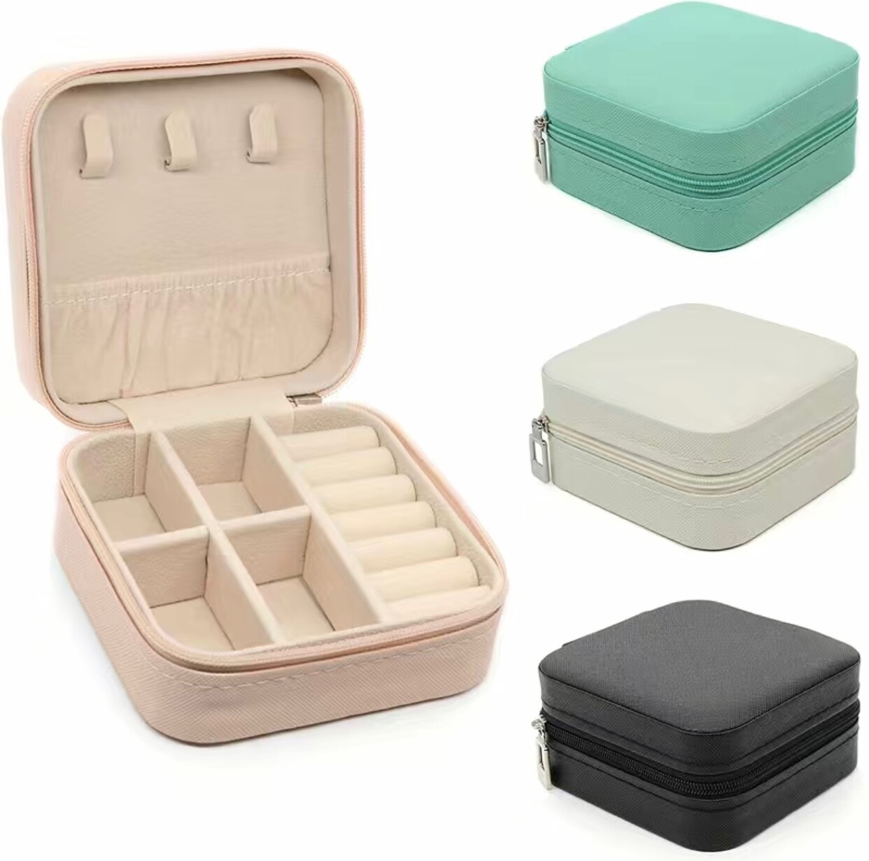 Portable Velvet Jewelry Organizer Box for Travel Storage of Small Ornaments-image