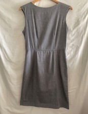 US Size 8 Navy Twill JIGSAW Cotton Sleeveless Dress Made in USA RARE $185 Retail