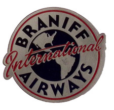 Braniff International Airways Silver Foil Vintage Luggage Label 2.75"
