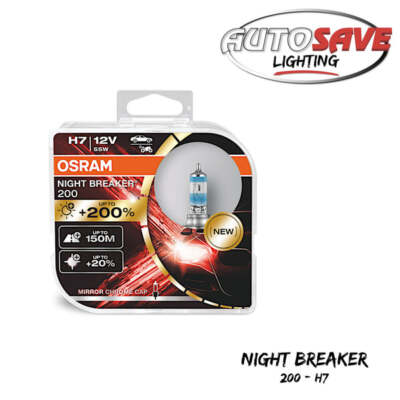 OSRAM Night Breaker 200 H7 Car Headlight Bulbs (Twin Pack) - 200% More Light