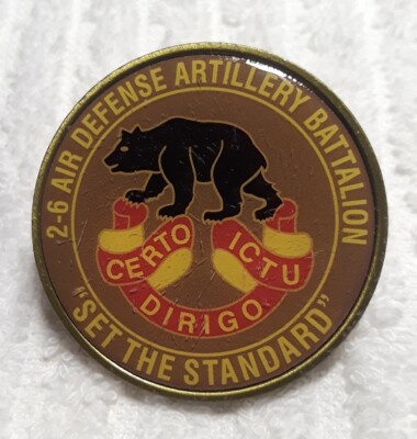 AUTHENTIC 2-6 AIR DEFENSE ARTILLERY ADA BOLC BASIC OFFICER LEADER CHALLENGE COIN