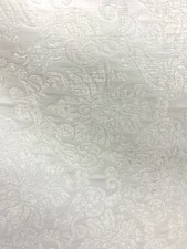 WHITE DAMASK CHENILLE UPHOLSTERY BROCADE FABRIC 54 in. Sold By The Yard