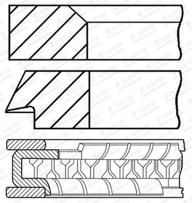 GOETZE ENGINE Kolbenringsatz 08-424200-10 für KIA RIO GETZ TB JB HYUNDAI ELANTRA