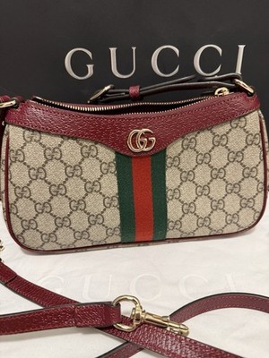 Gucci Ophidia Small Shoulder Bag Red GG Monogram Logo | eBay