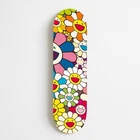 Murakami Flowers Art Theme Skateboard Deck with Colorful Flower Graphic