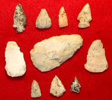 Authentic Native American artifact arrowhead 10) Illinois artifacts/ points BN78