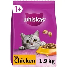Image of Whiskas 1+ Adult Complete Dry Cat Food with Chicken 1.9kg
