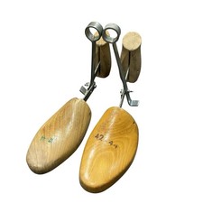 Vintage Wooden Shoe Stretcher Austrian Army Officer's Leather Boot Trees [WH10]