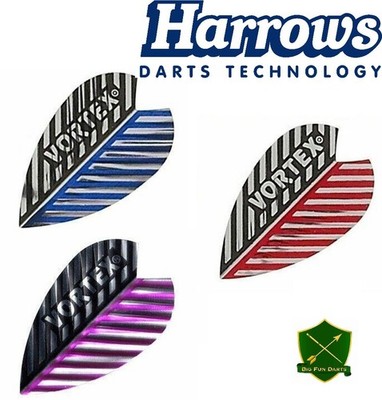 Harrows Vortex Dart Flights Blau Rot Silber