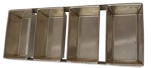 Mini Bread Loaf Baking Pan 4 Strap Pan Size 6”x3 1/4”x2 1/4 Stainless Commercial