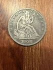 1856-O Seated Liberty Silver Half Dollar 50c — F/VF Details — Scratches