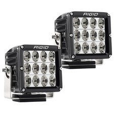 Rigid 322613 D-xl Pro Driving White Square Led Lights Pair Kit Black Aluminum