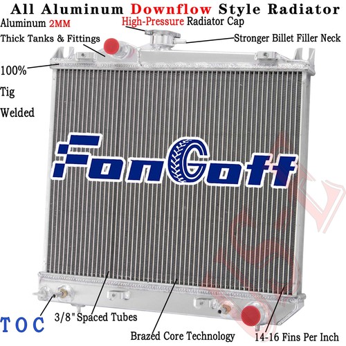 CU981 2 Row Aluminum Radiator For 1987-1999 Dodge Dakota 2.2L 2.5L 3.9L 1989 - Picture 1 of 7