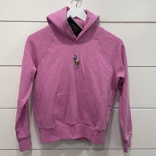 Polo Ralph Lauren Hoodie Big Girls Nantucket Pink Big Pony French Terry Sz 12/14