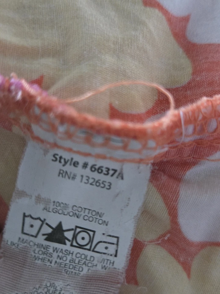 WonderWink Scrub Top size M-Orange/Pink/yellow Floral-Chest 21"/L 24.5" - Image 4 of 4