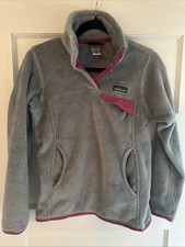 Patagonia Synchilla Gray Purple Snap-T Fleece 25442 Women's XS Pullover Pocket