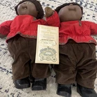 VTG 1985 Cabbage Patch Kids AA Twins Quinton Stew & Brother Birth Cert Coleco