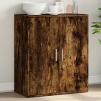 Kompaktes Sideboard RäUchereiche Holzwerkstoff 60X31X70 Cm Wohnzimmer