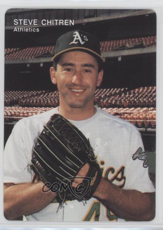 1991 Mother's Cookies Oakland Athletics Steve Chitren #27 Rookie RC 3c7