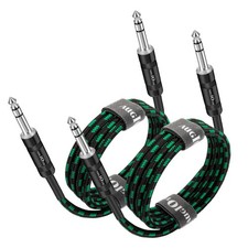 1/4 Inch TRS Cable 15 Feet 2Pack 6.35mm Stereo Quarter Inch Male Speaker Cord