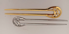 Elegant French Hair Pins Set of 2 Gold Silver for Twists and Buns NEW