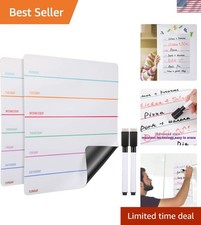2 Pieces Magnetic Weekly Dry Erase Boards Erasable Weekly Calendars Whiteboar...