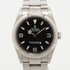 Rolex Explorer I 114270 SS SS AT quadrante nero 2 collegamenti aggiuntivi