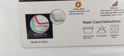 Ensemble de draps King 4 pièces tête fendue pour lit réglable-- 100% coton égyptien - Neuf avec étiquette - Photo 4/5