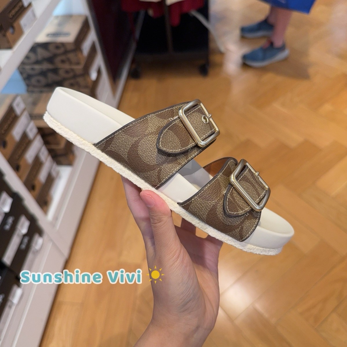 NEW COACH Allanah Slide Sandal In Signature Canvas Women's