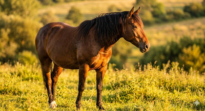 Brown Horse Wallpaper | 4K Ultra HD Sunlight Nature (4708×3648) | AI Art
