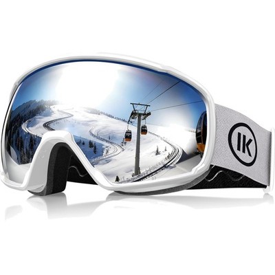 Skibrille OTG Anti-Beschlag UV400 Doppelglas Schneebrille Ski & Snowboard