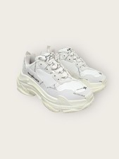 Balenciaga White Multi-Logo All-Over Triple S Sneaker 78353365