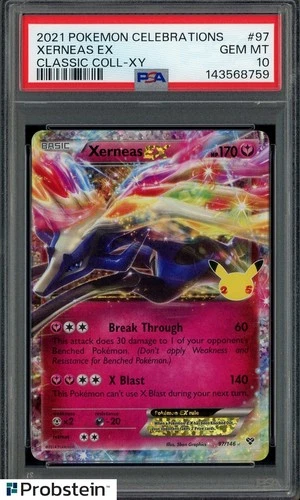 2021 Pokemon Celebrations Classic Collection XY #97 Xerneas EX PSA 10 GEM MINT