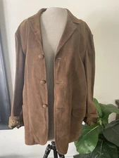 Vintage Turkish Deri Konfeksiyon Mens Suede Lambskin Leather Jacket Coat Size 52